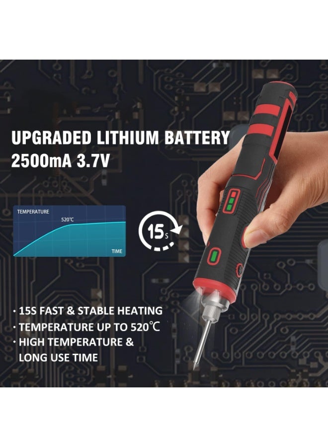 MAKINGTEC Portable Cordless Soldering Iron 1800mAh Rechargeable Soldering Tool Updated with Touch Sensor and LED Spotlight, Professional Safe Wireless Soldering Kit, Your Easy Electronic Welding Tools - Image 3